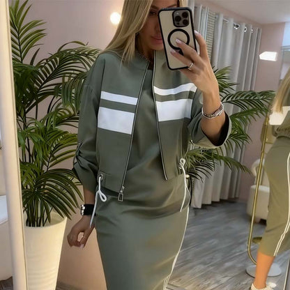 ❄️LETZTER TAG – 57% RABATT 💖 Damen-Set aus Stehkragenjacke und Kleid