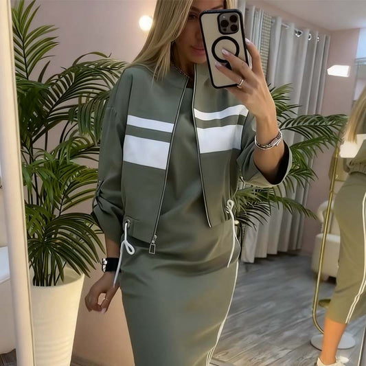❄️LETZTER TAG – 57% RABATT 💖 Damen-Set aus Stehkragenjacke und Kleid