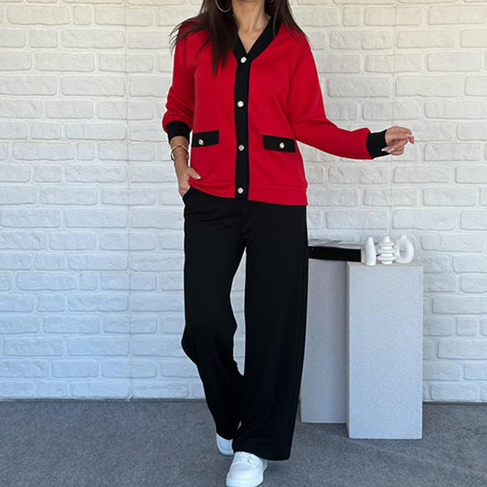 💖 💖Zeitlich begrenztes Angebot – 50 % Rabatt💥💥Zweiteiliges Freizeit-Set für Damen in Blockfarben