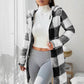🍂🧥Karierte Kapuzenjacke für Damen mit Reißverschluss✈Versandkostenfrei