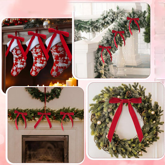 🎉Elegante Weihnachtsband-Schleife als Christbaumschmuck