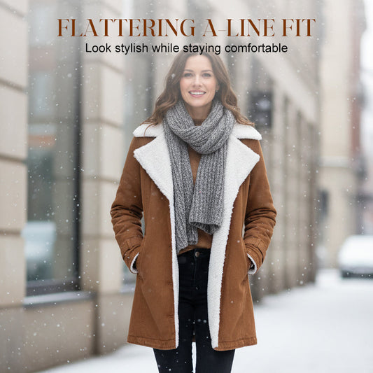 Schicke, warme Damenjacke mit Reverskragen