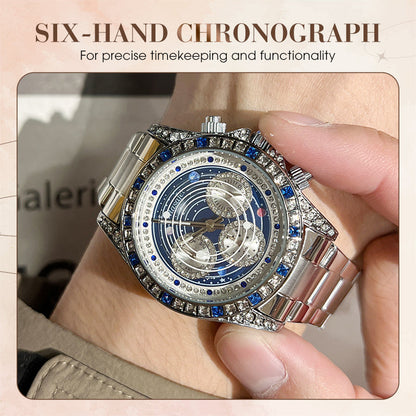 🔎【Präzisionshandwerk】⌚TINAIBIN Zwölf Sternzeichen & Sternenhimmel Diamant Automatikuhr Skelett Herrenuhr
