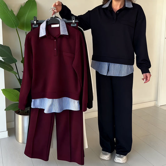 🎁Begrüßen Sie Weihnachten mit 60 % Rabatt💥2-teiliges Set aus langärmeligem Oberteil und Hose für Damen