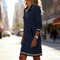 Kleid mit Kragen und langen Ärmeln für Damen