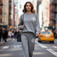Zweiteiliges Strick-Loungewear-Set für Damen