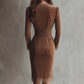 Damen elegantes Kleid mit Taillenraffung