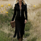 Retro-Midi-Kleid für Damen mit Reißverschluss und Quaste