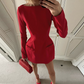 Elegantes Damen Minikleid in A-Linie mit U-Boot-Ausschnitt