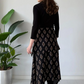 Taillenbetontes Midi-Kleid in A-Linie mit Bindebändern