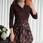 Taillenbetontes Midi-Kleid in A-Linie mit Bindebändern