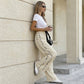 Damen Freizeithose mit weitem Bein und Kordelzug