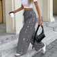 Damen Freizeithose mit weitem Bein und Kordelzug