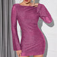 Damen Glitzer-Minikleid mit langen Ärmeln