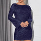 Damen Glitzer-Minikleid mit langen Ärmeln