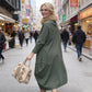Langärmeliges Damen-Midikleid im Cocoon-Schnitt