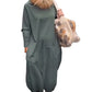 Langärmeliges Damen-Midikleid im Cocoon-Schnitt