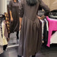 Lässiges Damen Maxikleid mit asymmetrischen Falten