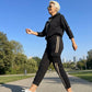 Kapuzenjacke und Hose mit Kordelzug für Damen im Set