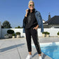Kapuzenjacke und Hose mit Kordelzug für Damen im Set