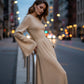 Retro-Maxikleid mit Glockenärmeln für Damen