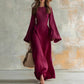 Retro-Maxikleid mit Glockenärmeln für Damen