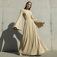 Retro-Maxikleid mit Glockenärmeln für Damen