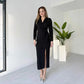 Sparkle V-Ausschnitt Wickelkleid mit Schlitz für Damen