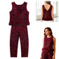 Ärmelloses Pailletten-Oberteil und Hose für Damen
