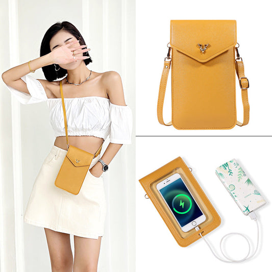 Crossbody Handytasche mit Touchscreen Fenster