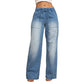🥰 Damen-Jeans mit weitem Bein und Kordelzug in der Taille