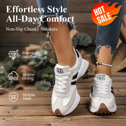 💎 50% RABATT! 💎 Damen-Freizeitschuhe – Klobige Sneaker mit 4 cm Platform, Rutschfest & Retro-Design in 6 Farben 🥿🌈