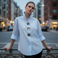 🌞Frühlingserwachen: 50% Rabatt!👚 Dames Oversized Blouse met Opvallende Metaalknoppen – Knijpfest & Veelzijdig voor Elke Gelegenheid
