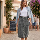 Damen-Jeansrock mit hoher Taille und A-Linien-Schnitt