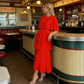 Elegantes Kleid mit gestuften Rüschenärmeln