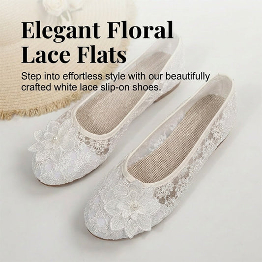 Atmungsaktive Slipper für Damen mit floraler Spitze