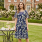 🌺Knielanges A-Linien-Kleid mit kurzen Ärmeln für Partys