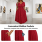 🌺Elegantes Damenkleid mit V-Ausschnitt und gedrehter Vorderseite