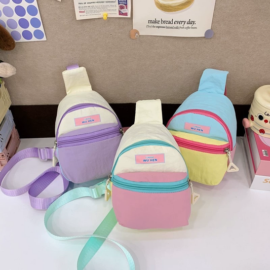 💥 Letzter Tag: 60 % Rabatt🎀 Leichte Farbblock-Brusttasche für Kinder