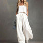 ✨ Damen Crop Top & Wide-Leg Hose 2-teiliges Set