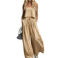 ✨ Damen Crop Top & Wide-Leg Hose 2-teiliges Set