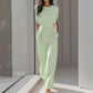 ✨🔥Einfarbiger Jumpsuit mit weitem Bein für Damen
