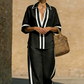 Zweiteiliges Freizeit-Set für Damen im Color-Block-Look