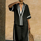 Zweiteiliges Freizeit-Set für Damen im Color-Block-Look
