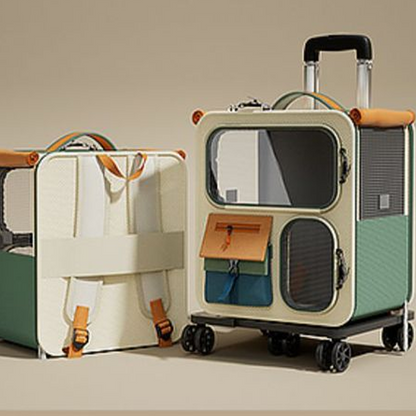 Transportbox für Haustiere mit großen Rädern