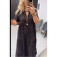 💎50 % Rabatt für begrenzte Zeit 👗Damen V-Ausschnitt Leopardenmuster Maxikleid