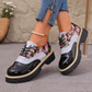 Damen Plateau-Brogues mit Blumenmuster