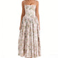 Elegantes Maxikleid mit Korsett-Oberteil und Blumenprint