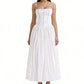 Elegantes Maxikleid mit Korsett-Oberteil und Blumenprint