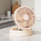 3-in-1-Tischventilator mit Kosmetikspiegel und Nachtlicht